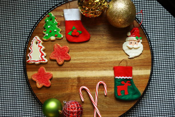 istock Holiday decoration concept with cookies and ornaments 1293246533