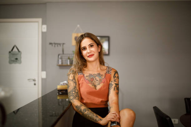 istock Woman sitting near coutertop 1293247208