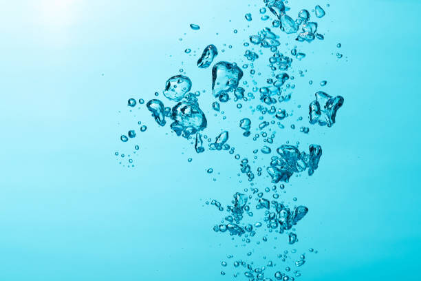 istock Close up of  air bubble , isolated on blue background. 1293252522