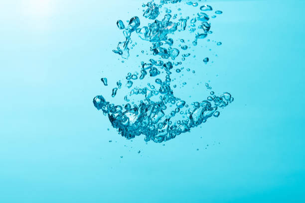 istock Close up of  air bubble , isolated on blue background. 1293252527