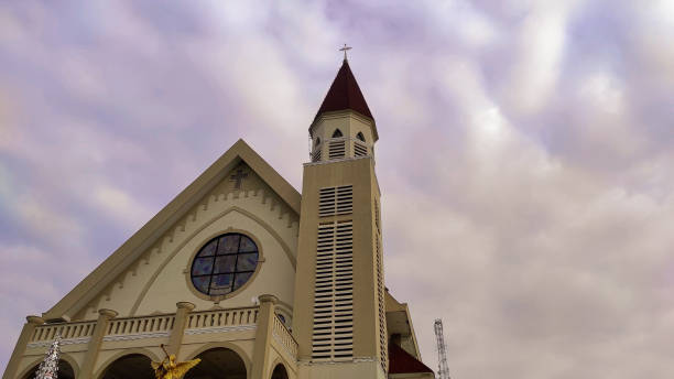 istock Purple sky church 1293265311