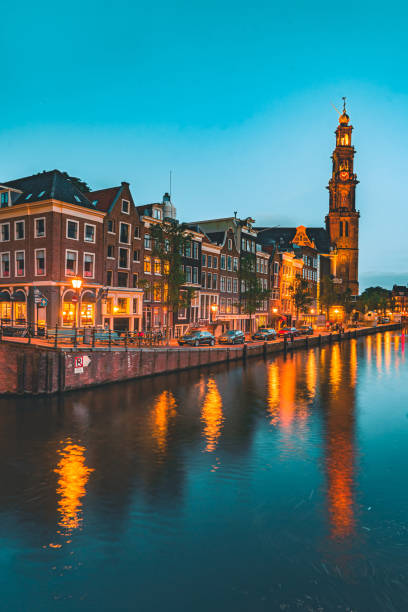 Canal and traditional buildings in Amsterdam