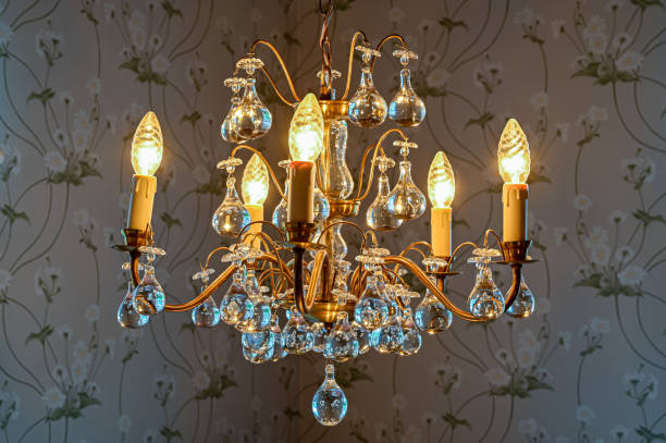 istock old chandelier hanging from ceiling in Swedish house 1293268122