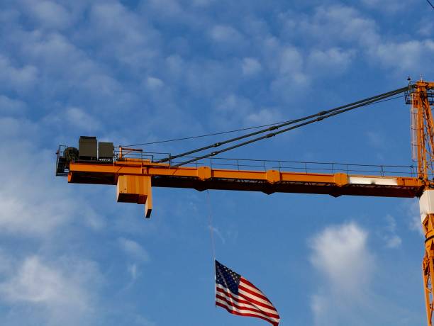istock Construction Cranes against blue sky in Los Angeles, ca 1293270791