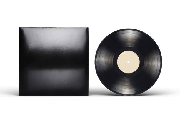 istock Vinyl LP record with blank black cardboard cover isolated on white. 1293274433