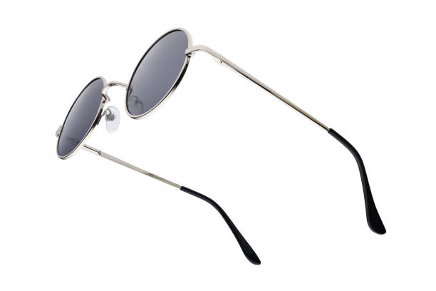 istock Round gray gun metal sunglasses isolated on white 1293274549