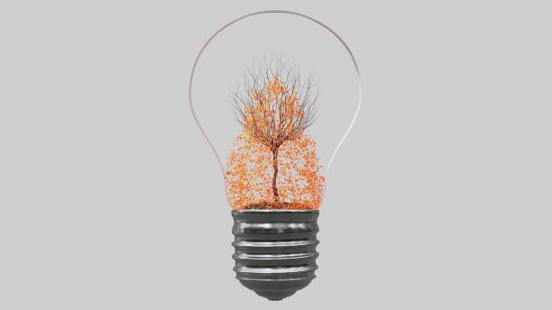 istock Light bulb with tree inside on white background. Green Energy Concept. 1293276328