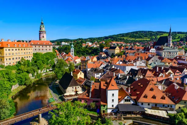 Panorama of Ceský Krumlov in the Czech Republic