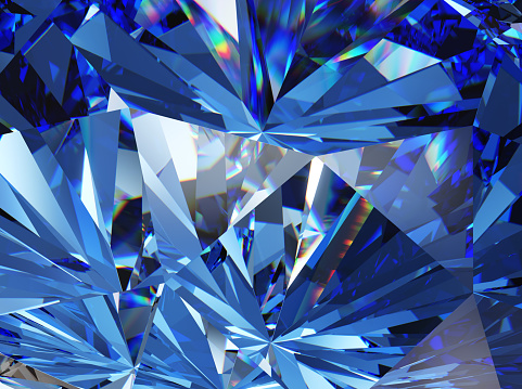Primer plano de diamante o topacio azul. photo
