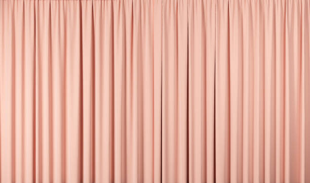 Pink velvet curtains background.