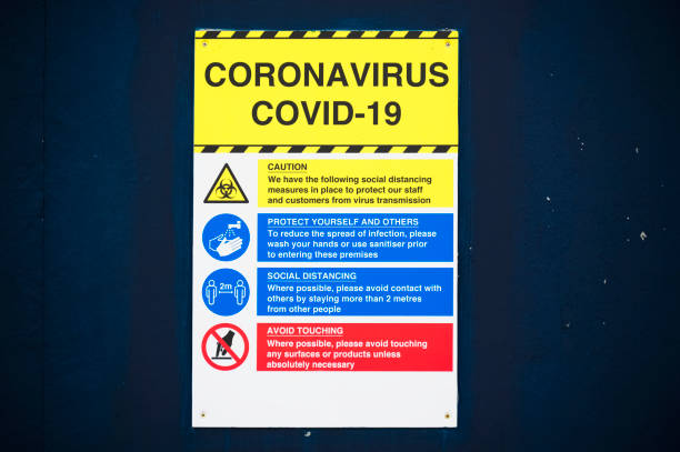 istock Construction building site Covid-19 health and safety sign 1293282988