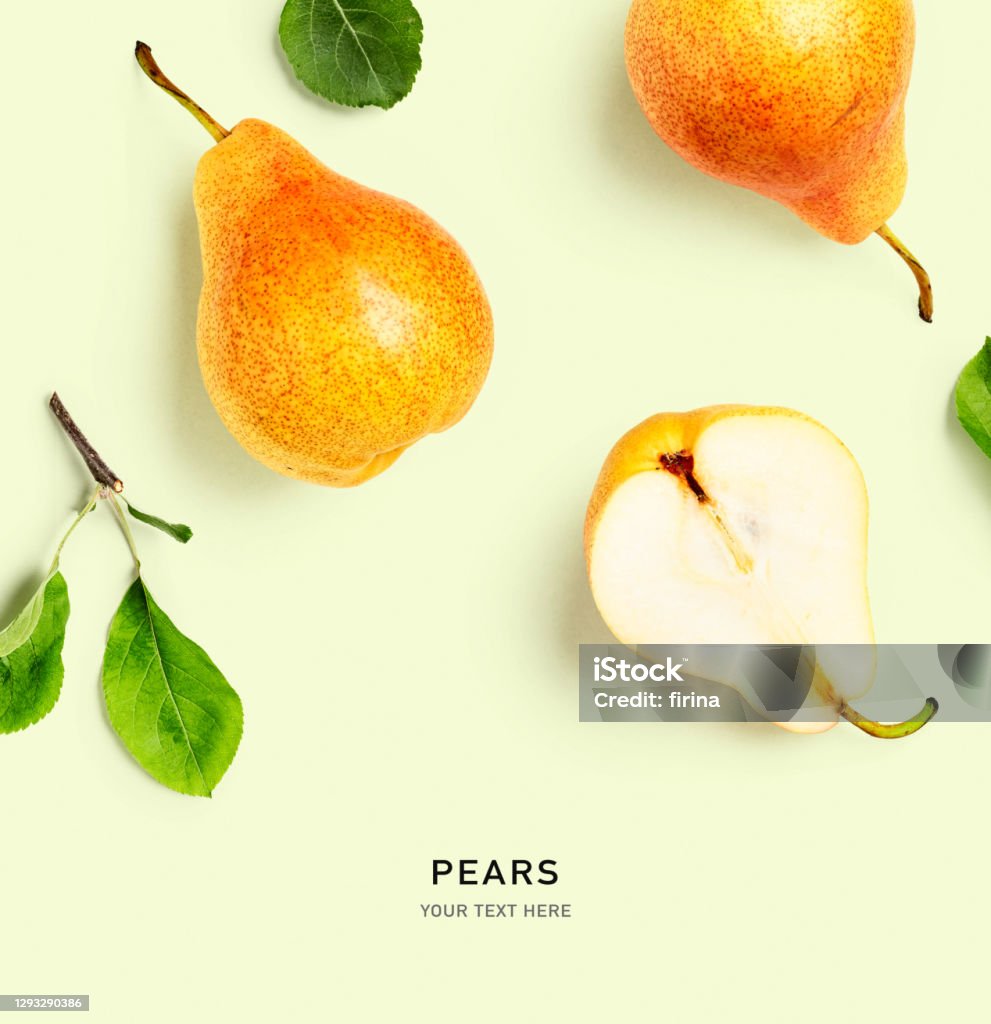 Pear Layout Pear Fruits Composition And Creative Layout Stock Photo - Download ...