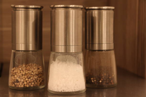 October 30, 2017, Menden: Close-up of salt and pepper shakers in a kitchen in the Sauerland