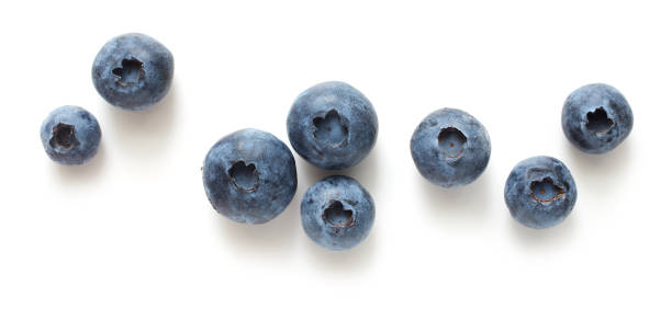 istock fresh ripe blueberries isolated on white background, top view 1293291189
