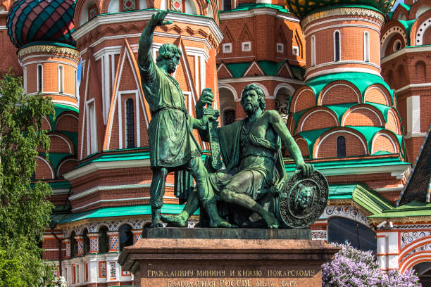 Minin and Pozharsky. Sculpture in Red Square in Moscow