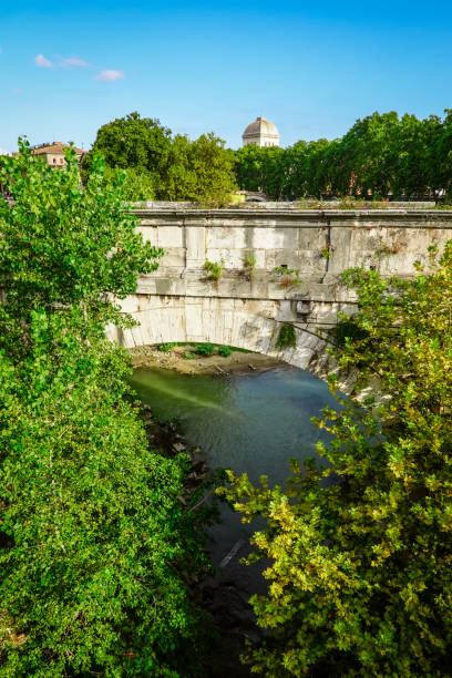 istock Rome's oldest stone bridge over the Tiber River, Pons Aemilius (from Ponte Palatino) 1293293588