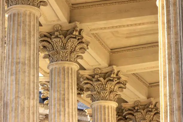 St.Petersburg, Russia - December, 07, 2020: Colonnade of the Kazan Cathedral in St. Petersburg.