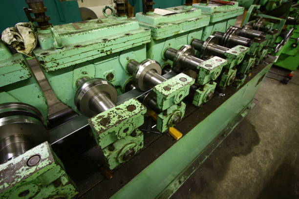 istock Detail of a roller profiling machine 1293298829