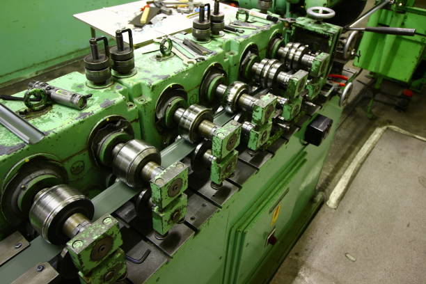 istock Detail of a roller profiling machine 1293298937