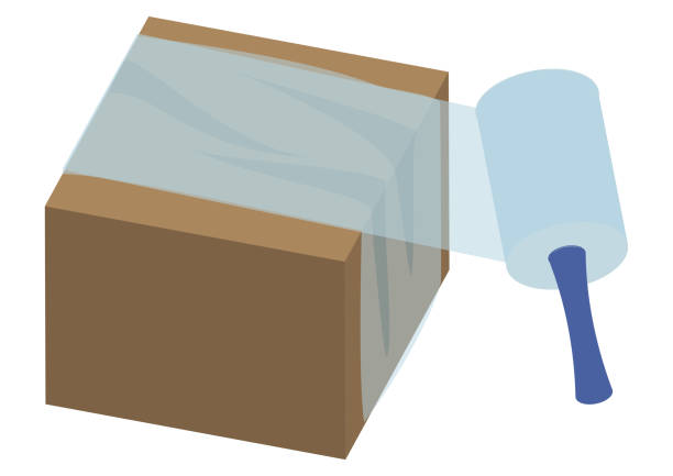 wie man praktische wrap verwendet - truck moving van moving house box stock-grafiken, -clipart, -cartoons und -symbole