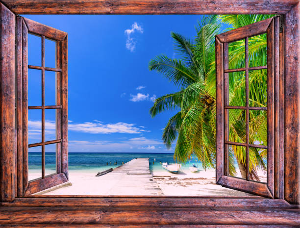 istock view from the open window of the caribbean sunset 1293300925