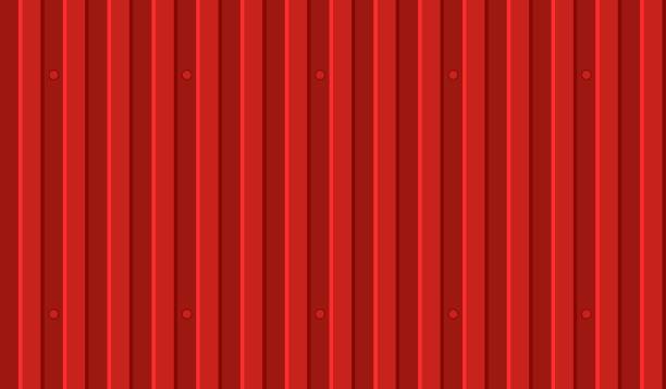 ilustrações, clipart, desenhos animados e ícones de padrão sem vertor de ardósia ondulada vermelha. folha de ferro galvanizada. fundo de textura da folha de cobertura metálica ondulada colorida. telhado de metal, revestimento metálico, folhas perfilado para cobertura ou esgrima. - corrugated iron metal red background red