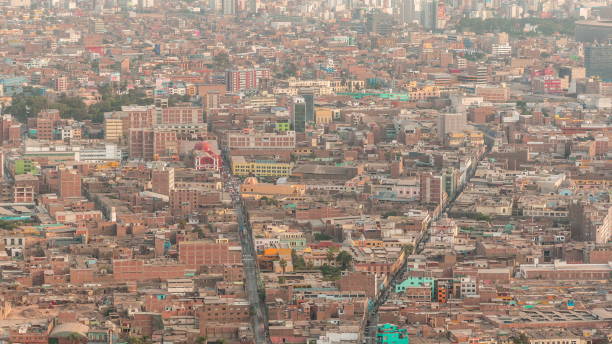 istock Aerial view of Lima skyline timelapse from San Cristobal hill 1293304105
