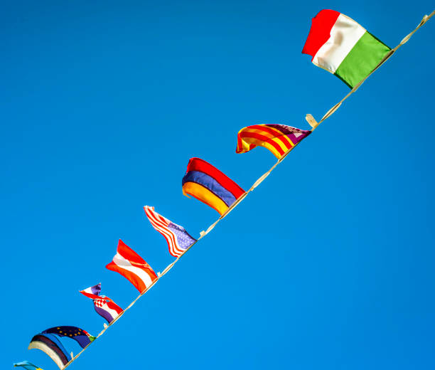 istock Marinery flags over a boat. Color image 1293304795