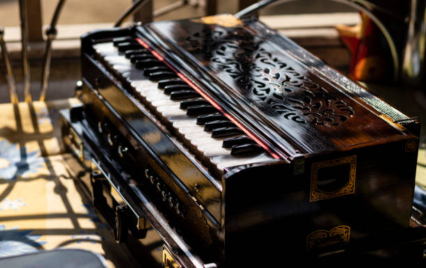istock wooden musical instrument - harmonium 1293306682