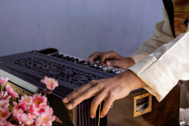 istock wooden musical instrument - harmonium 1293306687