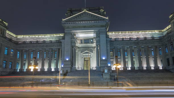 istock The Palace of Justice of Lima night timelapse hyperlapse. Peru 1293307514