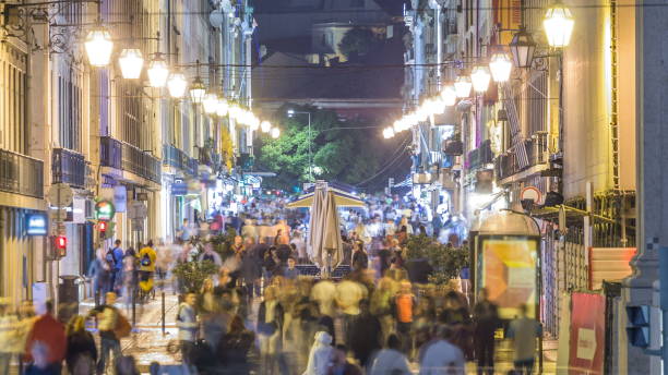 istock Augusta Street seen through the Triumphal Arch night 1293308506