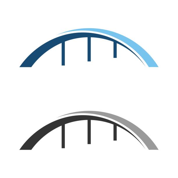 szablon projektu teks sumber bridge logo. kreatywny abstrakcyjny most. ilustracja ikony wektora - bridge stock illustrations