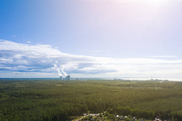 istock Factory chimney piping smoke into the air pollution 1293310991