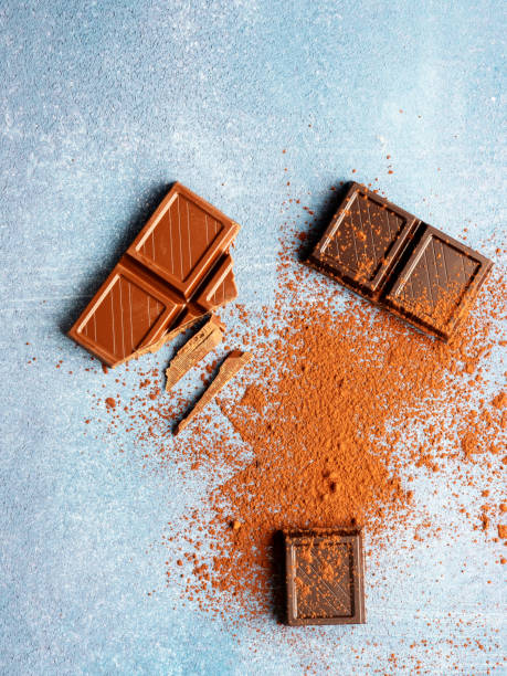 Chocolate, Set of dark chocolate pieces,