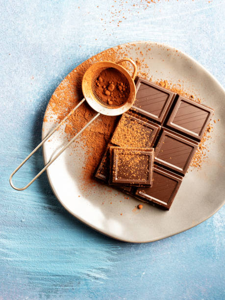 istock Chocolate, Set of dark chocolate pieces, 1293318022