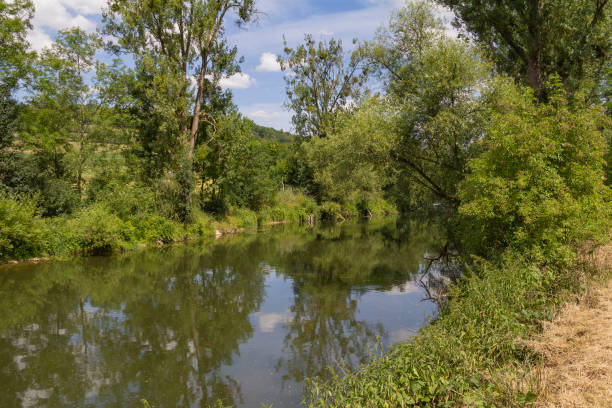 istock river Jagst in Hohenlohe 1293319327