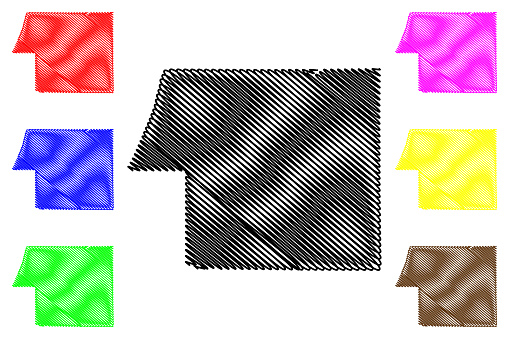 Vetores de Condado De Van Buren Michigan Ilustração Vetorial De Mapas