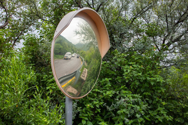 Road convex mirror Cars on Road convex mirror convex stock pictures, royalty-free photos & images