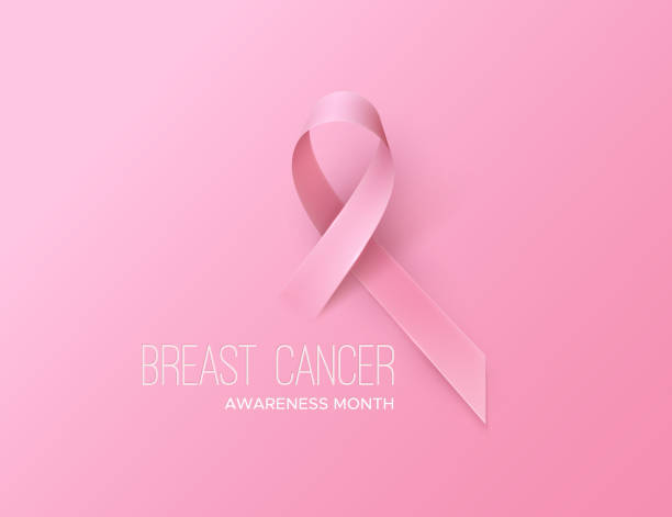 рак молочной железы осведомленность розовая лента - рак груди stock illustrations