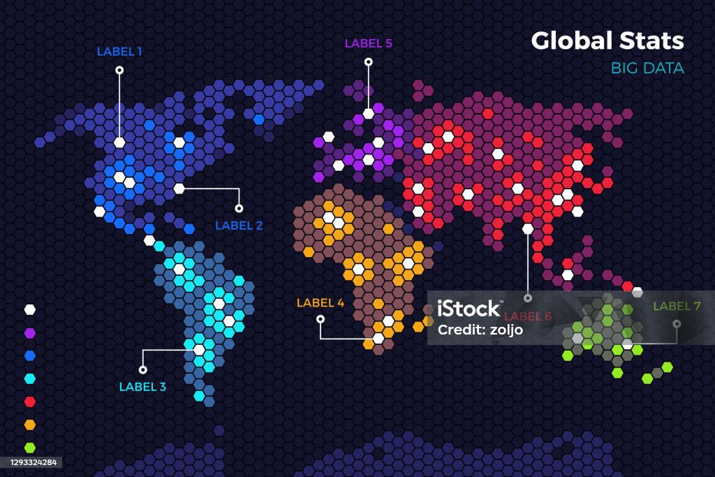 Statistic Data Map Global Statistics World Map Stock Illustration - Download Image Now ...