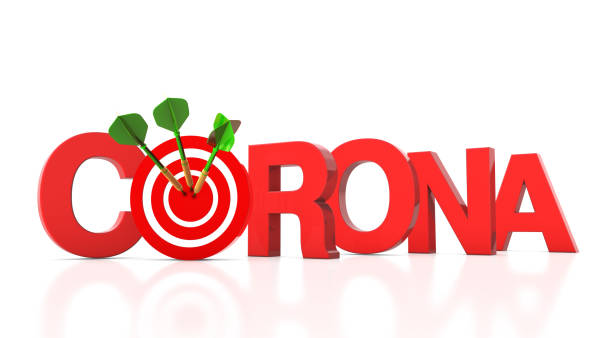 istock Corona 3D Word with Target and Dart 1293325791