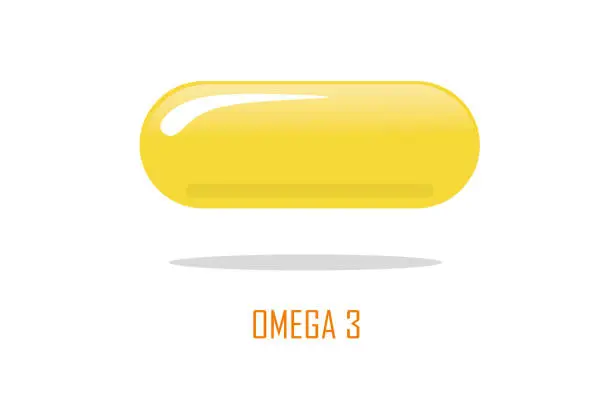 Vector illustration of Fish oil capsule vector illustration