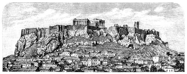 akropolis in athen - classical greek greek culture roman greece stock-grafiken, -clipart, -cartoons und -symbole