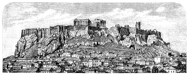Illustration of a Acropolis in Athens