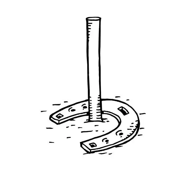 Vector illustration of Hand drawn horseshoe