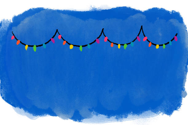 Christmas Lights Background vector art illustration