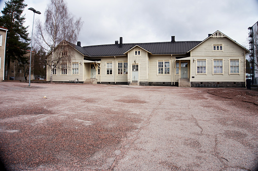 Hyvinkää, Finland - April 21, 2018 : Old school of Hyvinkää