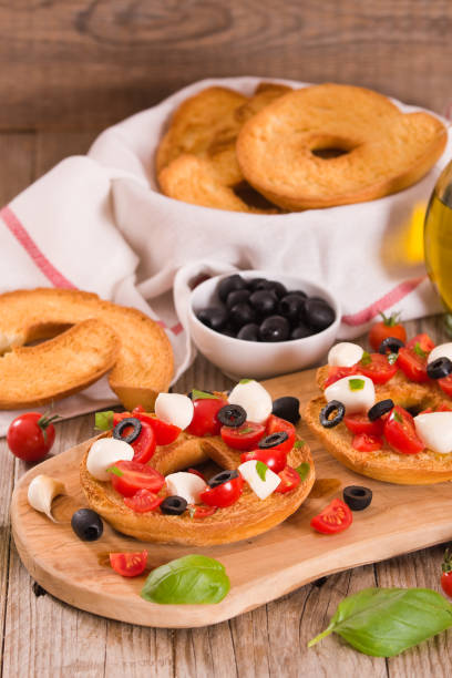 istock Friselle with tomatoes and mozzarella cheese. 1293344066