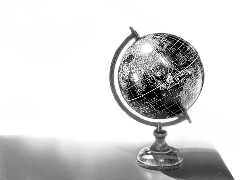 world ball with white background